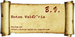 Botos Valéria névjegykártya